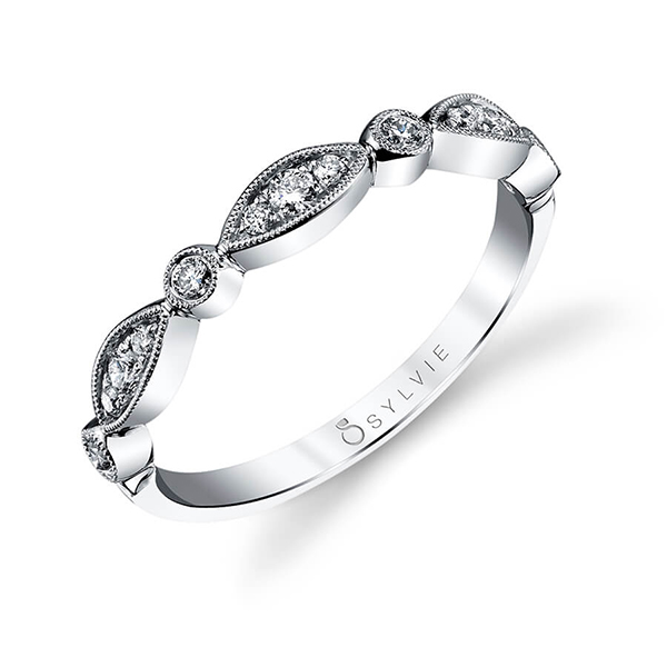 Vintage Inspired Diamond Stackable Band
